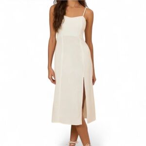 NWOT Altar’d State Off White Sadie Linen Dress with Slit Size XS